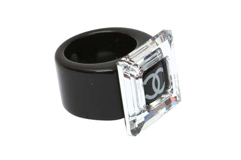 chanel black resin cc lucite vault stud earrings|Chanel ring earrings.